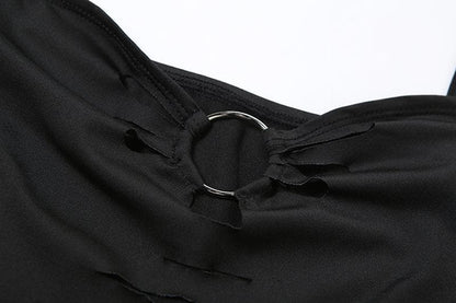 O ring hollow out backless cami cut out top