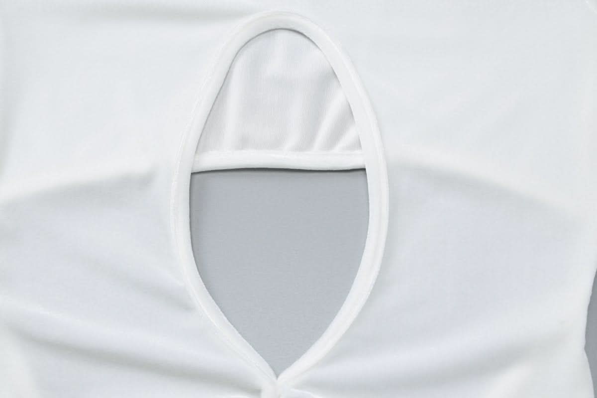 Long sleeve hollow out ruched cut out maxi dress