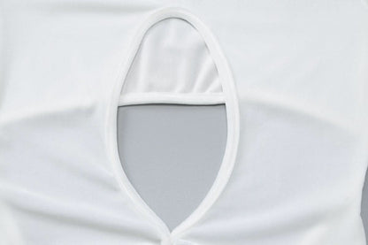 Long sleeve hollow out ruched cut out maxi dress