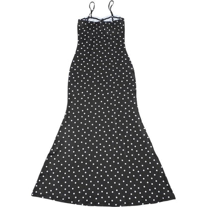 Polka dot ruched cami maxi dress