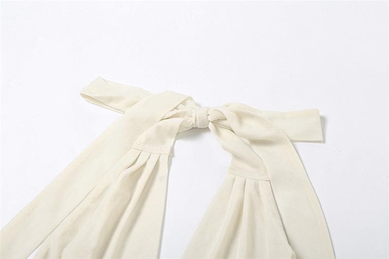 Halter cowl neck backless top