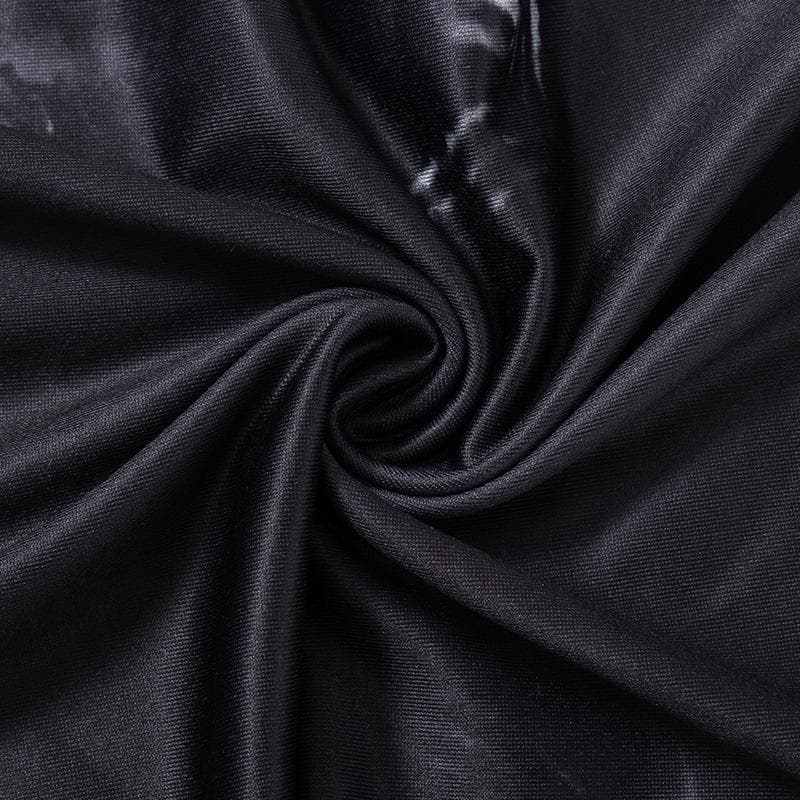 Crewneck body print contrast tank maxi dress