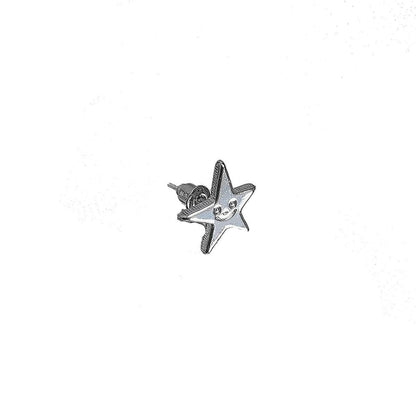 Smiling star solid stud earrings