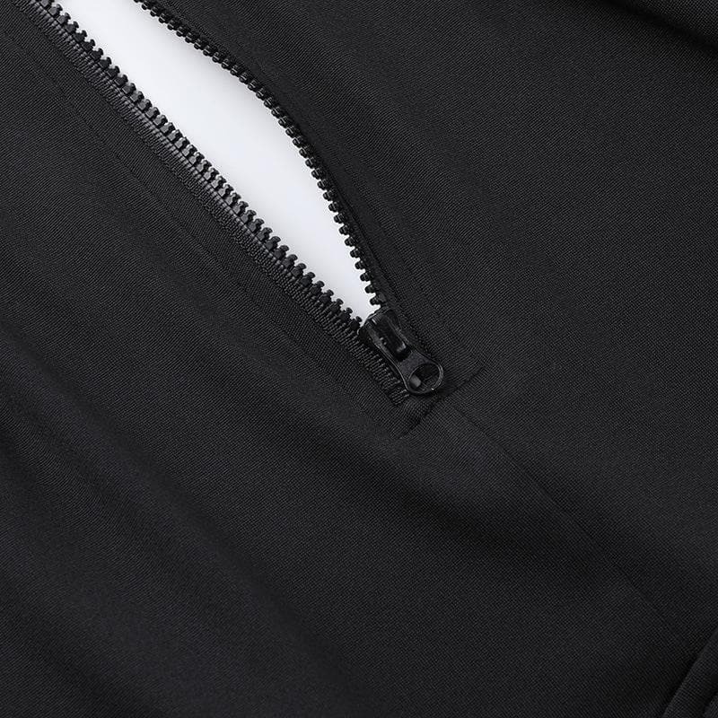 V neck print zip-up backless high slit tank maxi dress