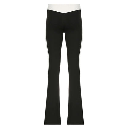 Stitch high rise contrast ruched pant