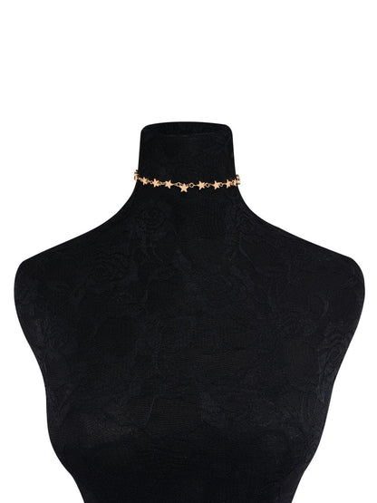 Star decor solid choker necklace