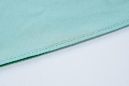 Cowl neck ruffle satin solid backless cami maxi dress