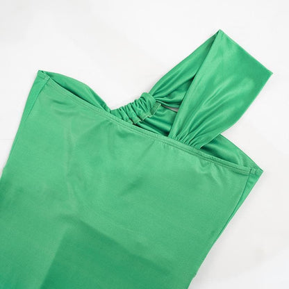 One shoulder gradient ruched cami maxi dress