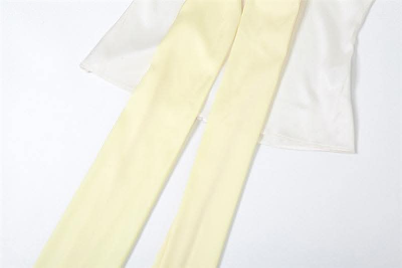 Bowknot sweetheart neck ruched ribbon zip-up satin tube top-final-sale