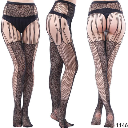 High waist suspender fishnet garter tights pantyhose