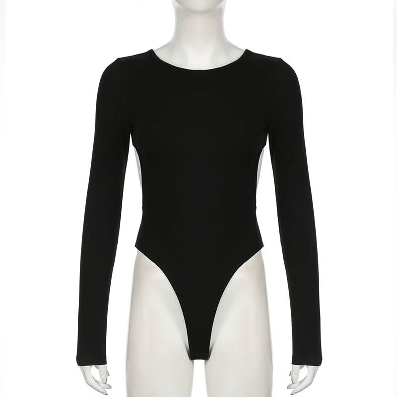 Long sleeve cross back beaded bodysuit