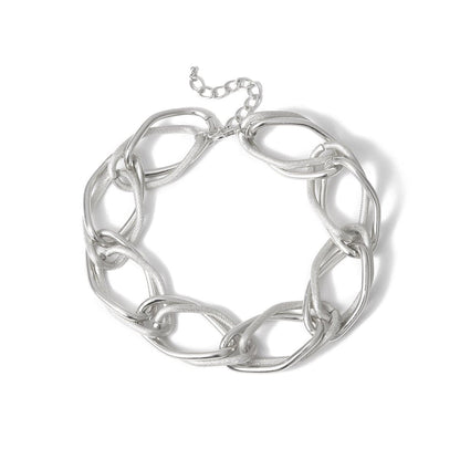 Layered metal chain choker necklace