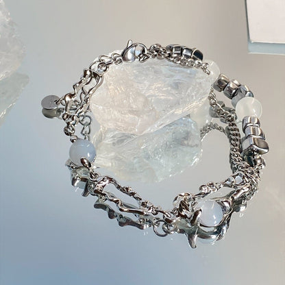 Stone irrgular pendant bracelet