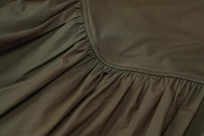 Ruched square neck solid cami mini dress