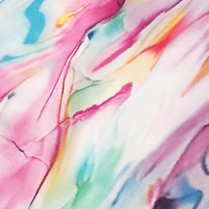 Ripple contrast high slit backless maxi dress