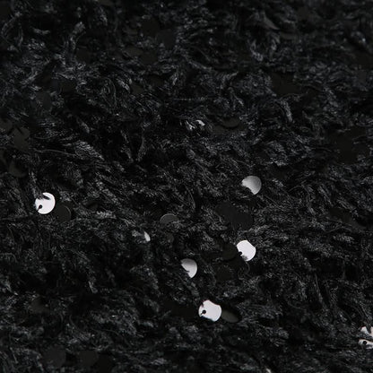 Glitter fluffy contrast mini skirt