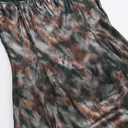 V neck contrast mesh beaded cami maxi dress