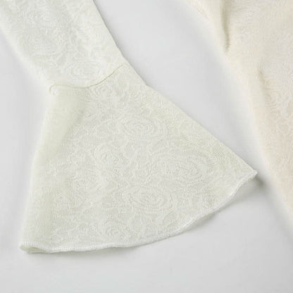 V neck long sleeve lace bowknot maxi dress