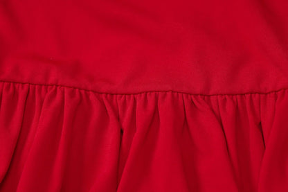 Flower applique solid tube maxi dress