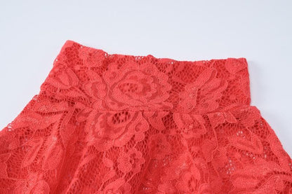 Long sleeve high neck see through lace maxi dress