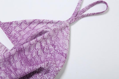 Halter hollow out print cami cut out maxi dress