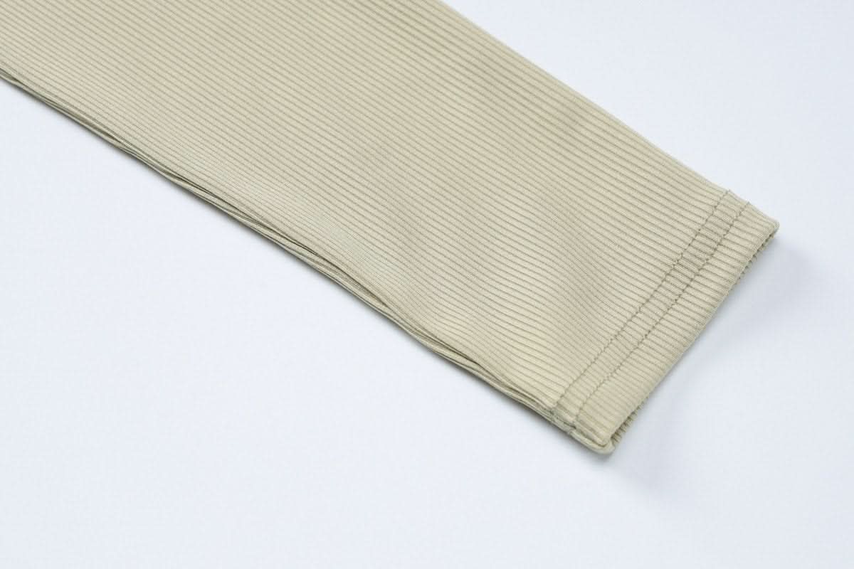 Turnover collar long sleeve button top
