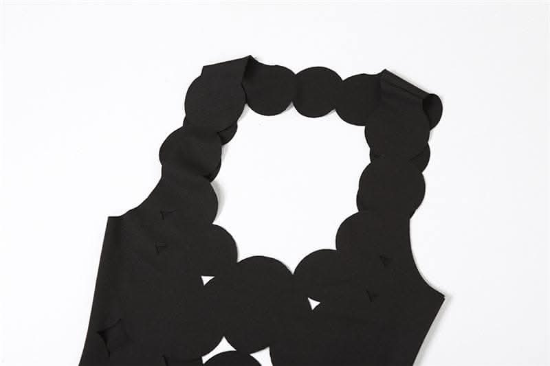 Hollow out backless sleeveless low cut solid cut out maxi dress-final-sale