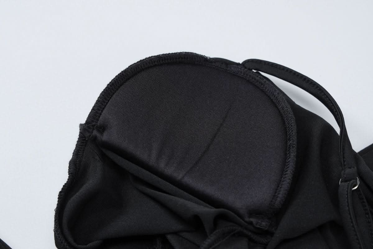 Long sleeve padded backless ruched maxi dress