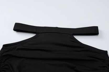 Off shoulder long sleeve hollow out cut out maxi dress