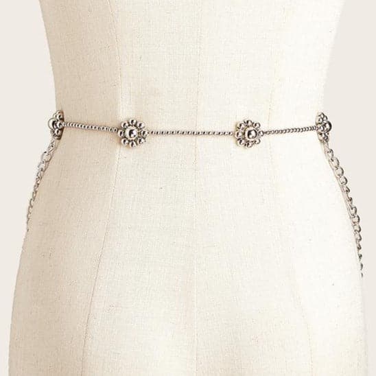 Flower beaded waist chain