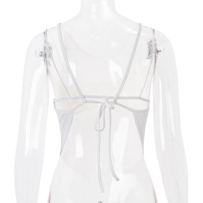 Chiffon see through 2 piece cami top