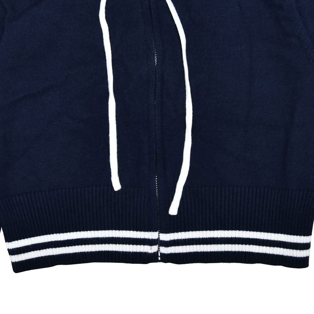 Long sleeve hoodie knitted zip-up high rise pant set