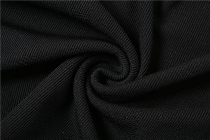 Halter backless hollow out ribbed cowl neck solid cut out top