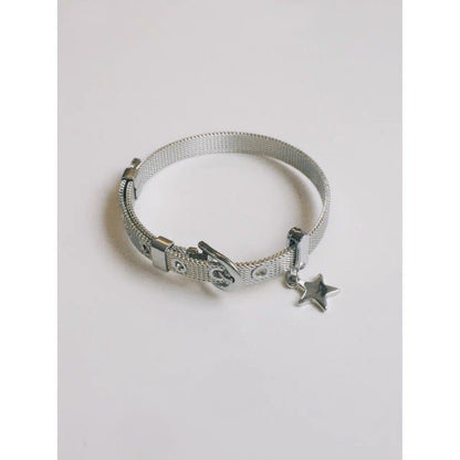 PU leather adjustable star decor bracelet