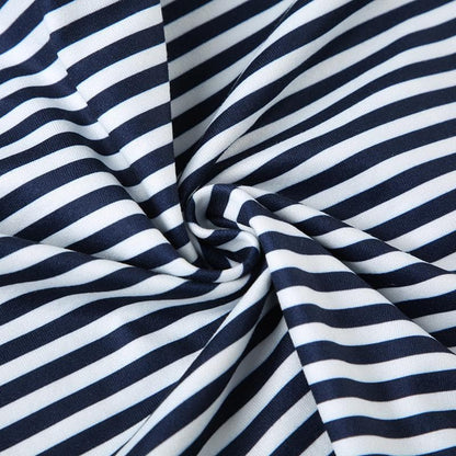 Striped print backless tube top