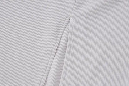 Ruched slit halter ribbed backless cowl neck solid maxi dress