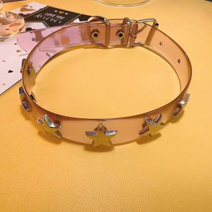 O ring adjustable pink choker necklace