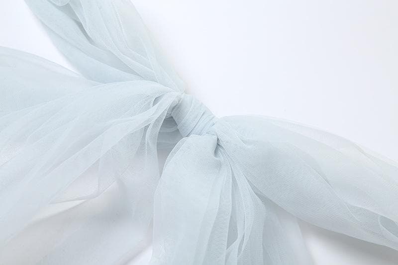 Halter glitter mesh ruched mini dress