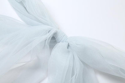 Halter glitter mesh ruched mini dress