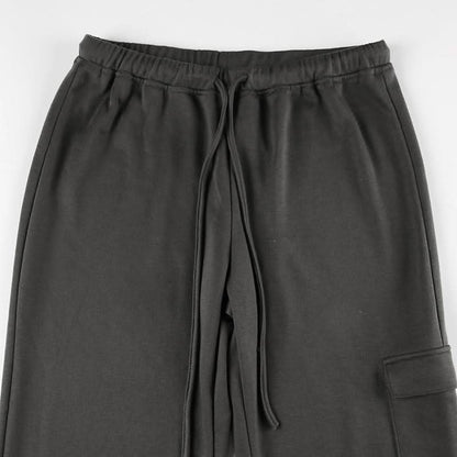 Pocket self tie low rise straight leg pant