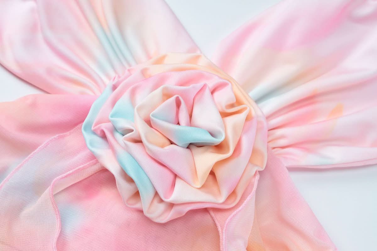 Halter flower applique ruffle backless slit maxi dress