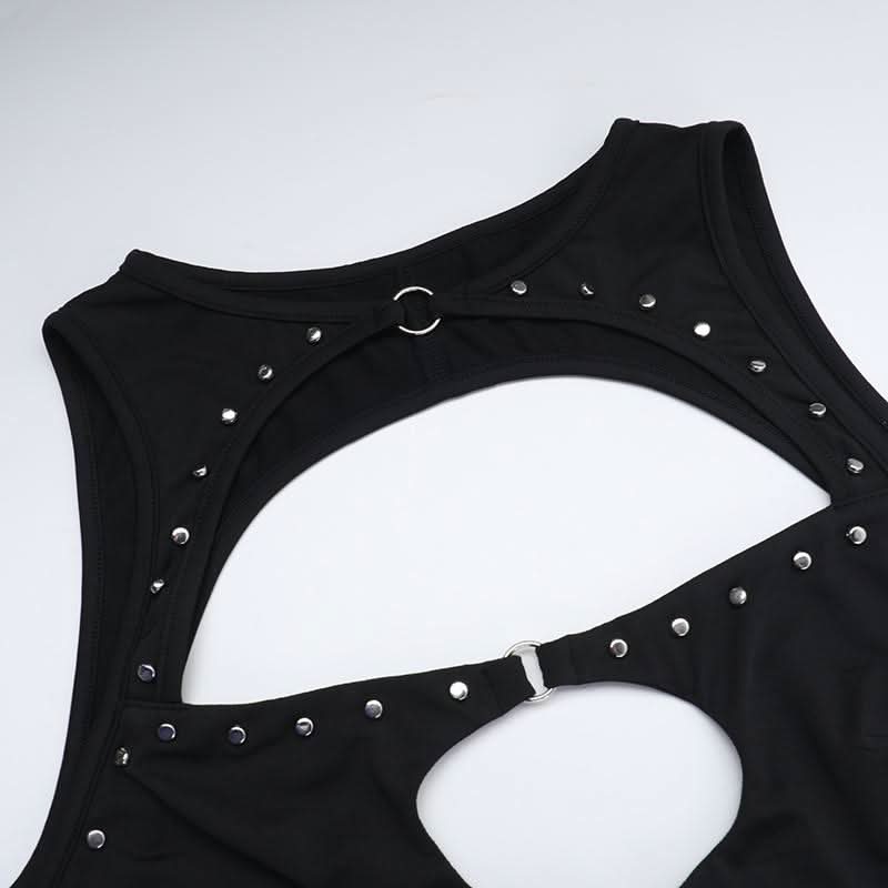 Sleeveless hollow out o ring jumpsuit