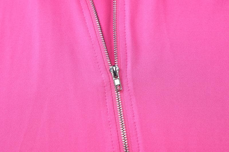 Long sleeve hoodie zip-up high rise pant set