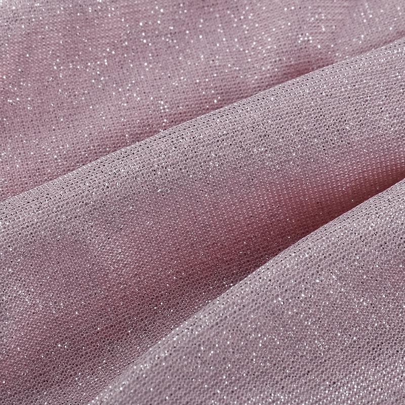 Halter drawstring ruched mesh glitter crop top