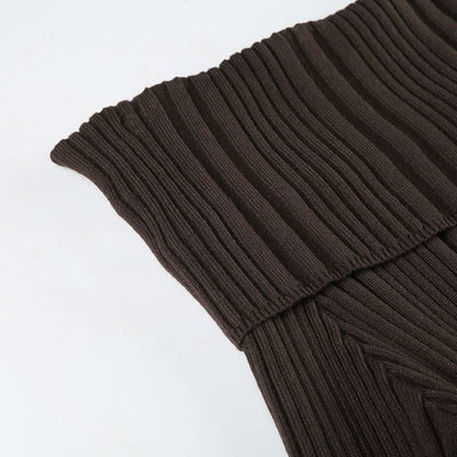 Long sleeve off shoulder textured solid mini dress