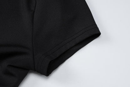 Short sleeve round neck solid backless top