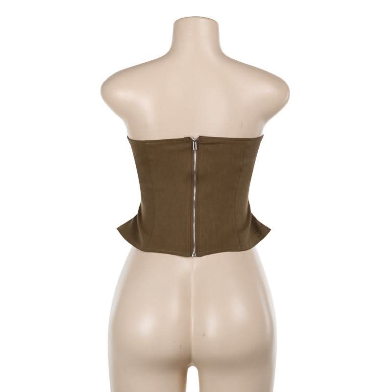 Corset backless lace up tube top