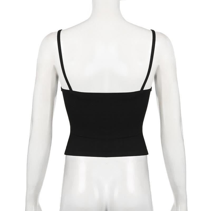 Lace up sweetheart neck cami top