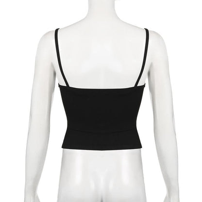 Lace up sweetheart neck cami top