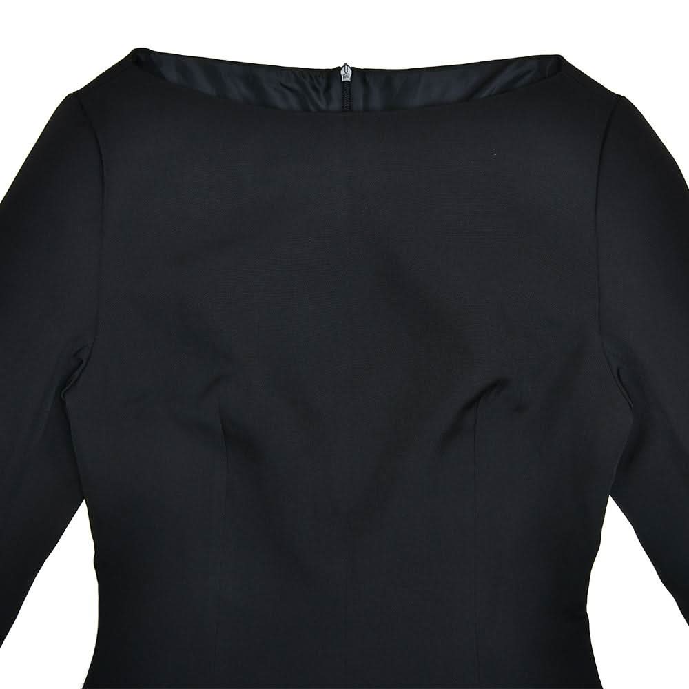 Long sleeve bowknot solid mini dress